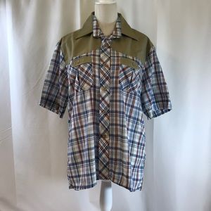 Vintage h.i.s Plaid Short Sleeve Button Shirt
